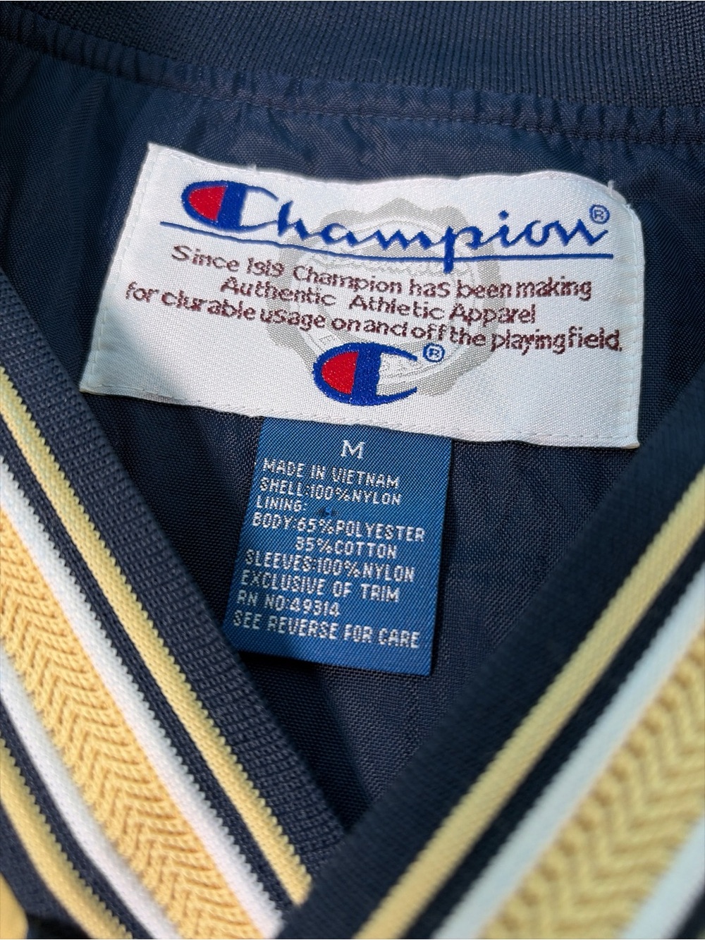 Vtg Champion 90s Georgia Tech Mens Set M Yellowjackets Windbreaker Jacket & Pant - Picture 13 of 16